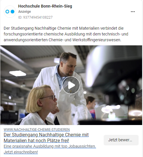 Werbeanzeige der Hochschule Bonn-Rhein-Sieg