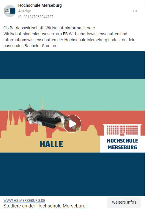 Werbeanzeige der Hochschule Merseburg